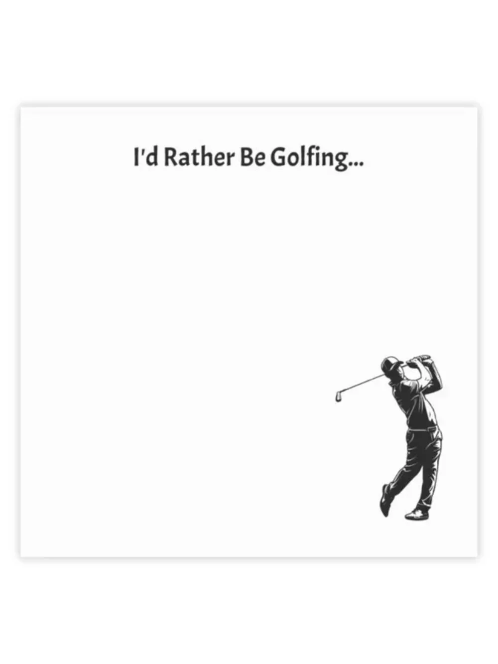 Id Rather Be Golfing Post It Notes Funny Golf Lover Stationery Gift